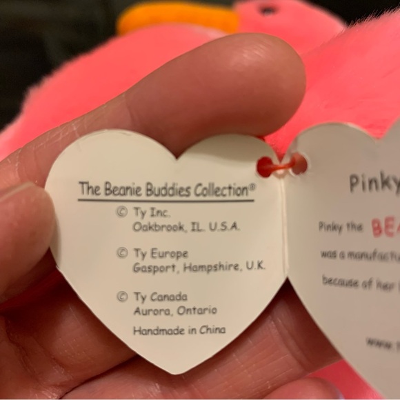 Ty Beanie Buddies Collection Pinky Flamingo 1998 - Picture 9 of 13